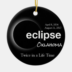 Anpassbare Oklahoma Solar Eclipse 2017 2024 Keramik Ornament