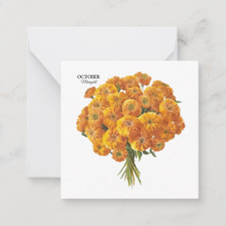 Anpassbare Oktober-Marigold-Geburtstagsgeschenk Mitteilungskarte