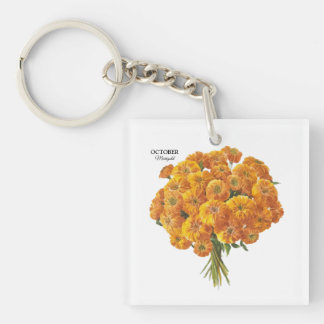 Anpassbare Oktober-Marigold-Geburtstagsgeschenk Schlüsselanhänger