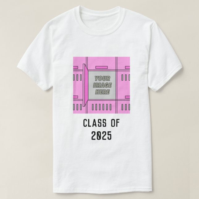 Anpassbare Open-Locker-Rahmen-Blase Gum Pink T-Shirt (Design vorne)