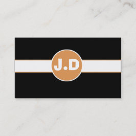 Anpassbare Orange Monogram Business Cards Visitenkarte