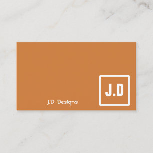 Anpassbare Orange Monogram Business Cards Visitenkarte