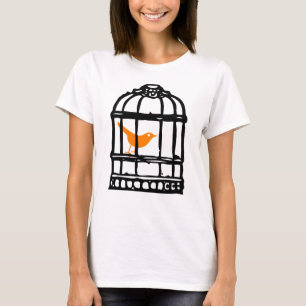 Anpassbare Orangenvögel in Käfig, Vogelkäfig T-Shirt