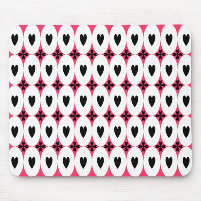 Anpassbare Oval Hearts Mousepad (Vorne)
