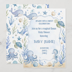 Anpassbare Ozean-Baby-Shower-Einladung   Einladung