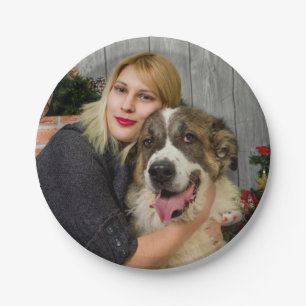 Anpassbare Papierplatte mit Personalisiertem Foto Pappteller