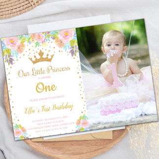 Anpassbare Party Einladungen von Princess für Kind