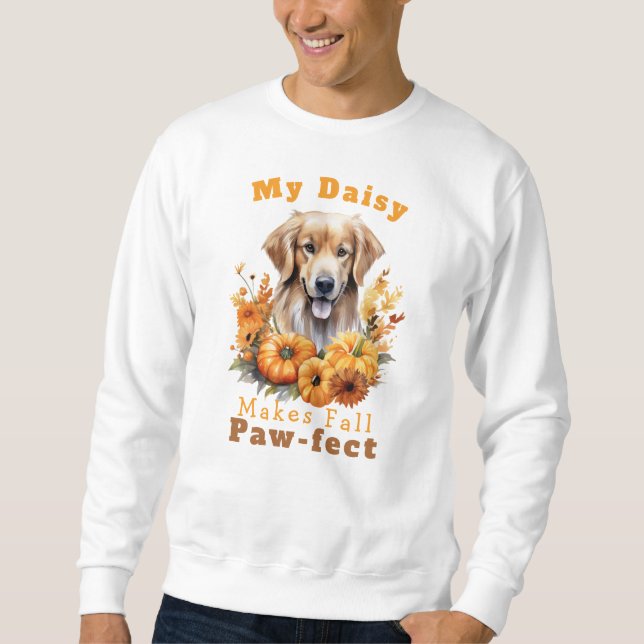 Anpassbare Paw-fect Herbst-Hundescheibe Sweatshirt (Vorderseite)