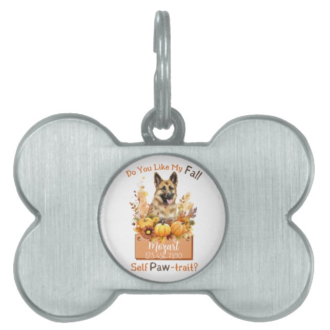 Anpassbare Paw-fect-Herbstdog Mozart Tiermarke (Vorderseite)
