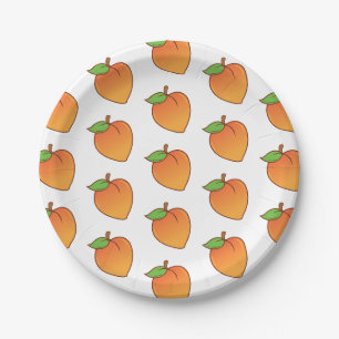 Anpassbare Peach-Muster Pappteller