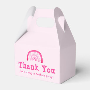 Anpassbare Pink Regenbogen Danke Geburtstagsfeier Geschenkschachtel