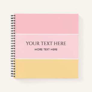 Anpassbare Pink Vanille Gelb Gestreifte Vorlage Notizbuch