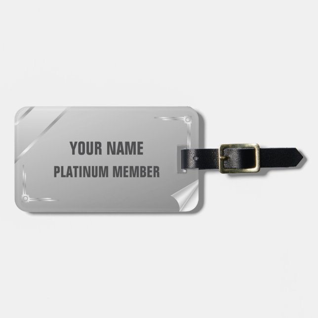 Anpassbare Platinum-Member Gepäckanhänger (Vorderseite horizontal)