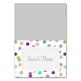 Anpassbare Polka Dot Confetti Name-Platzkarten Tischnummer
