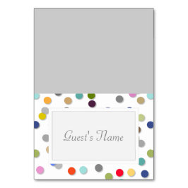 Anpassbare Polka Dot Confetti Name-Platzkarten Tischnummer
