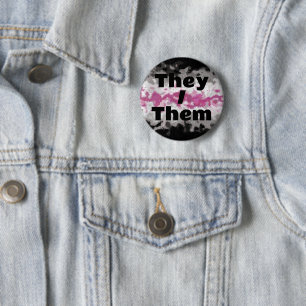 Anpassbare Pronomen Boho Librafeminine Pride-Flagg Button