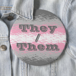 Anpassbare Pronomen Grungy Demigirl Pride-Flagge Button