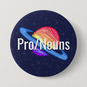 Anpassbare Pronomen LGBT Xenogender Flag Planet Button