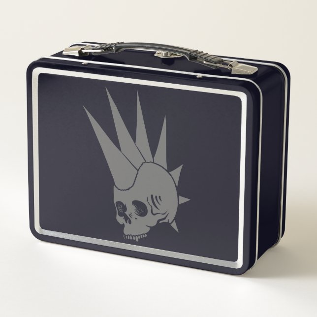 Anpassbare Punk Jawless Skull Version 2 Metall Brotdose (Rückseite)