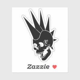 Anpassbare Punk-Skull-Version 2 Aufkleber