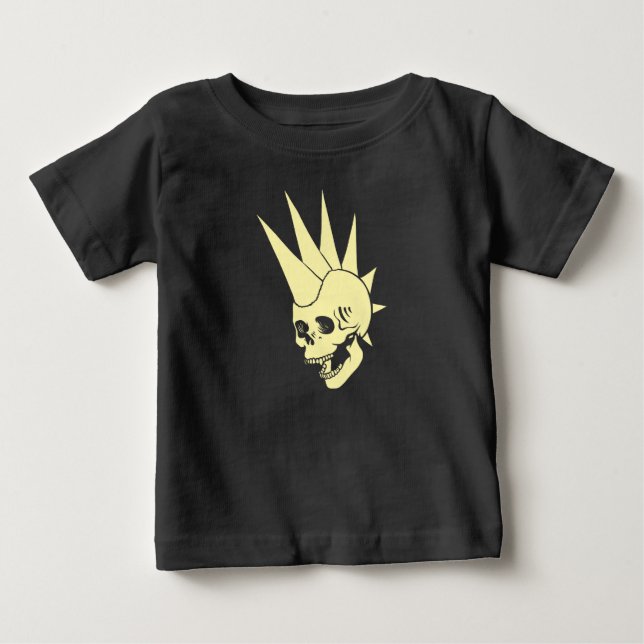 Anpassbare Punk-Skull-Version 2 Baby T-shirt (Vorderseite)