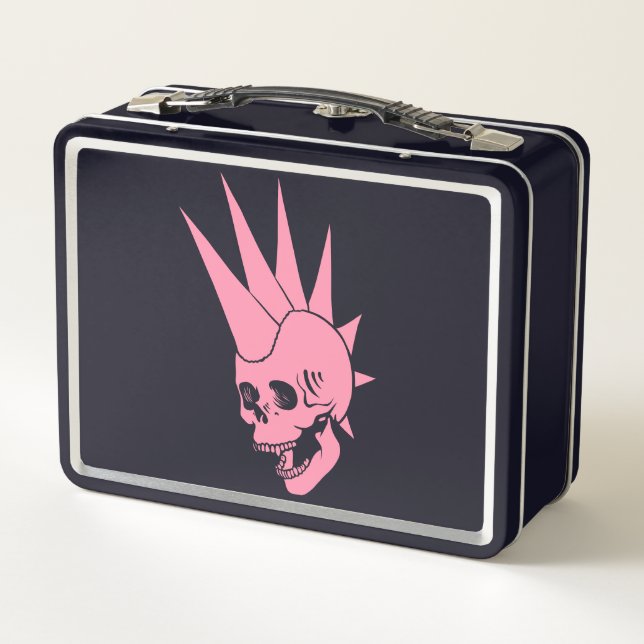 Anpassbare Punk-Skull-Version 2 Metall Brotdose (Rückseite)