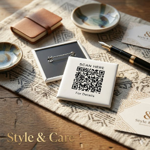 Anpassbare QR-Code-Square-Taste für jeden Zweck Button