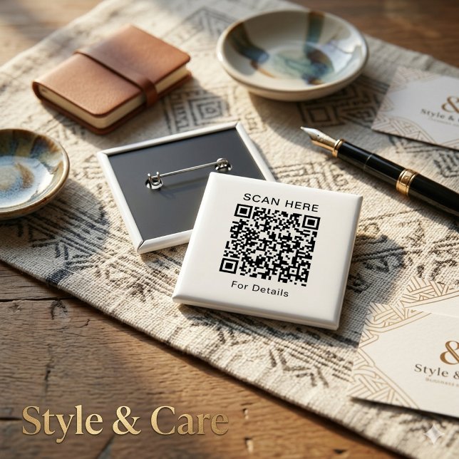 Anpassbare QR-Code-Square-Taste für jeden Zweck Button (Customizable QR Code Square Button for Any Purpose)