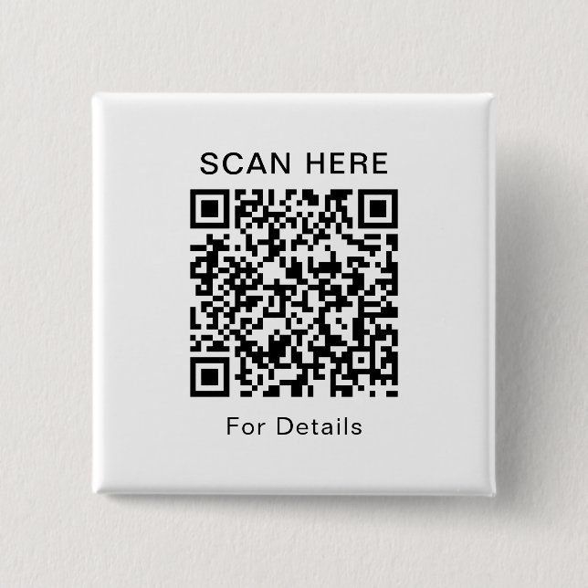 Anpassbare QR-Code-Square-Taste für jeden Zweck Button (Vorderseite)
