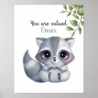 Anpassbare Raccoon-Affirmations Poster