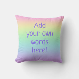Anpassbare Rainbow-Kissen für Textpastellfarben Kissen