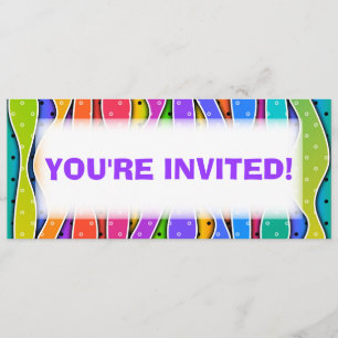 Anpassbare RAINBOW-STRIPEN-PARTY EINLADUNG