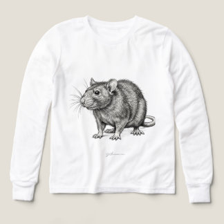 Anpassbare realistische Maus-Skizze Jungen Langarm