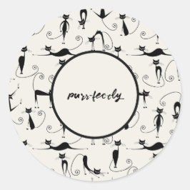 Anpassbare, reine Katzenaufkleber Runder Aufkleber