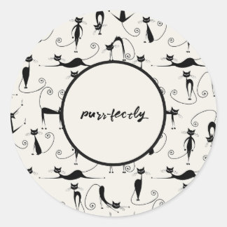 Anpassbare, reine Katzenaufkleber Runder Aufkleber