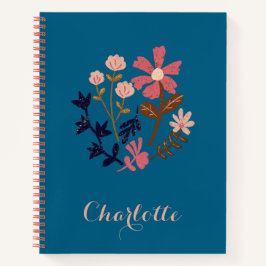 Anpassbare Retro-Blüte Notizbuch
