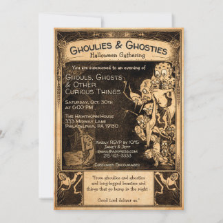 Anpassbare Retro-Ghoulies-Halloween-Einladung Einladung