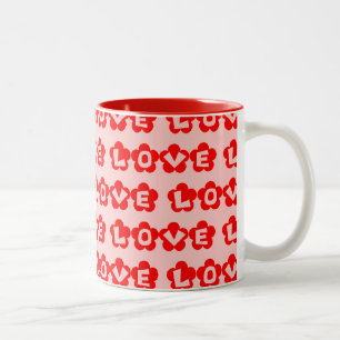 Anpassbare Retro-LIEBE Zweifarbige Tasse