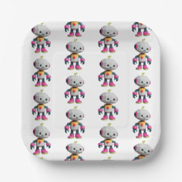 Anpassbare Roboter-Kinder Pappteller