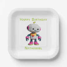 Anpassbare Roboter-Kinder-Pappteller