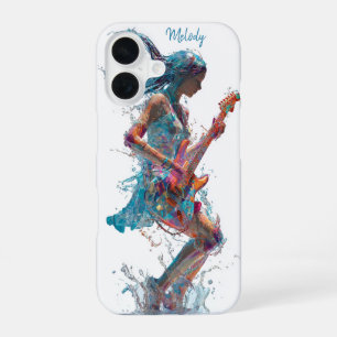 Anpassbare Rock’n Roll Frau – Gitarrenkunst iPhone 16 Hülle