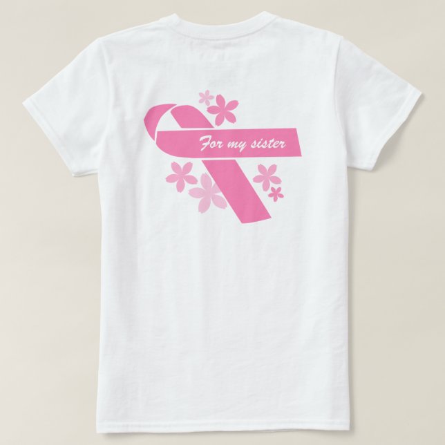 Anpassbare rosa Schleife T-Shirt (Design Rückseite)