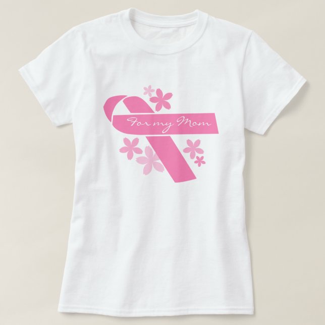 Anpassbare rosa Schleife T-Shirt (Design vorne)