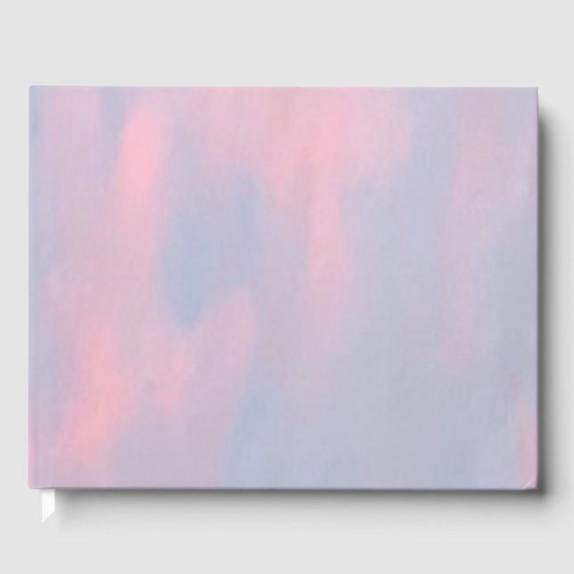 Anpassbare rosa Wolken Gästebuch (Vorderseite)