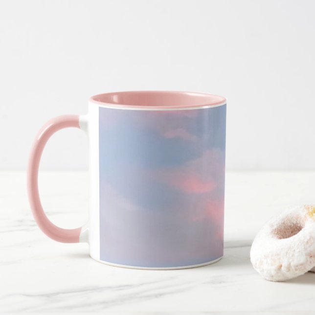 Anpassbare rosa Wolken Tasse (Mit Donut)