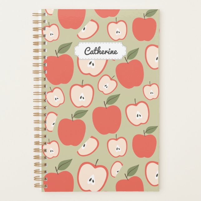 Anpassbare rote Apple Nahtloses Muster Planer (Vorderseite)