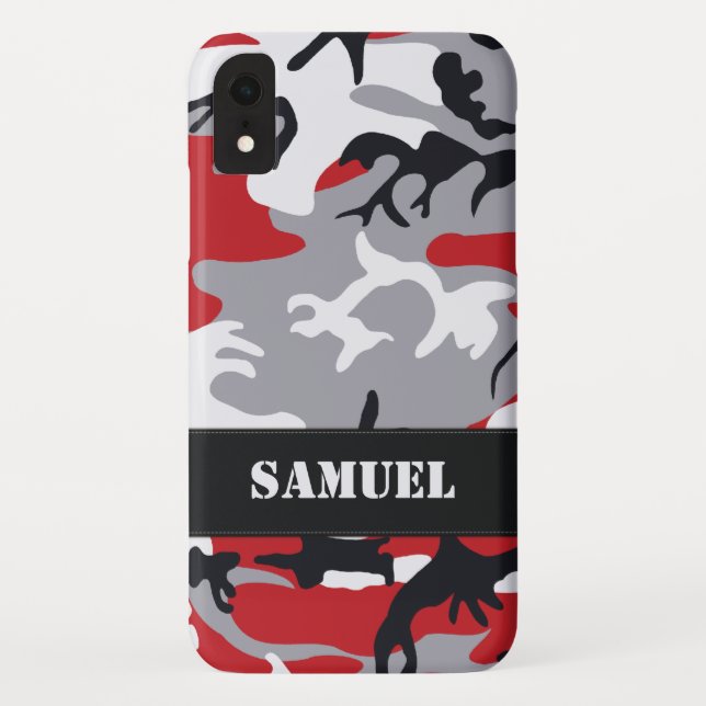 Anpassbare Rote Camouflage Case-Mate iPhone Hülle (Rückseite)