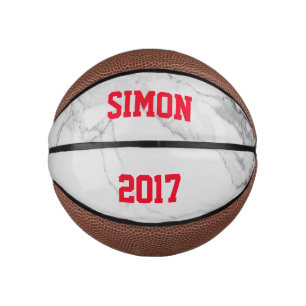 Anpassbare rote Marmortextur Mini Basketball
