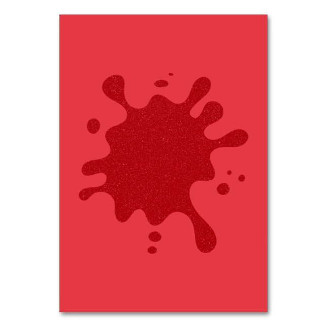 Anpassbare Rote Splash-Tischkarte für Tomaten Tischnummer (Vorderseite)