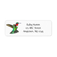 Anpassbare Ruby Throated Hummingbird-Kennzeichnung